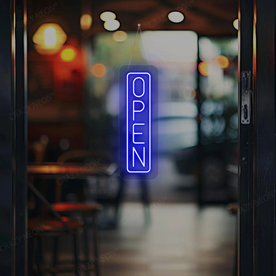 Vertical Open Neon Sign