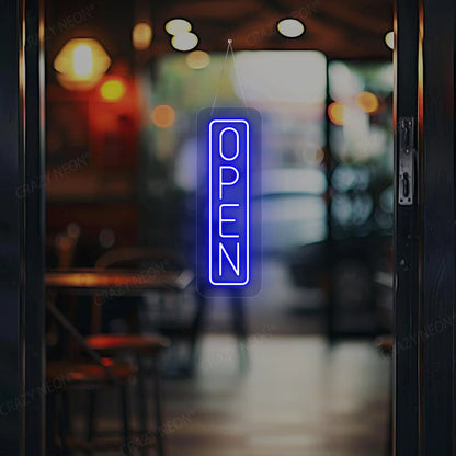 Vertical Open Neon Sign