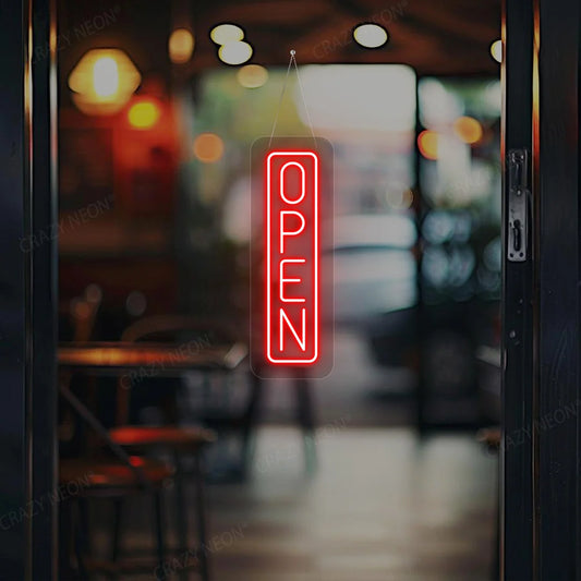 Vertical Open Neon Sign