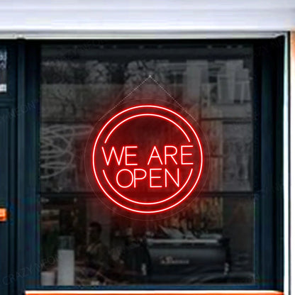 We Are Open Sign in Circle