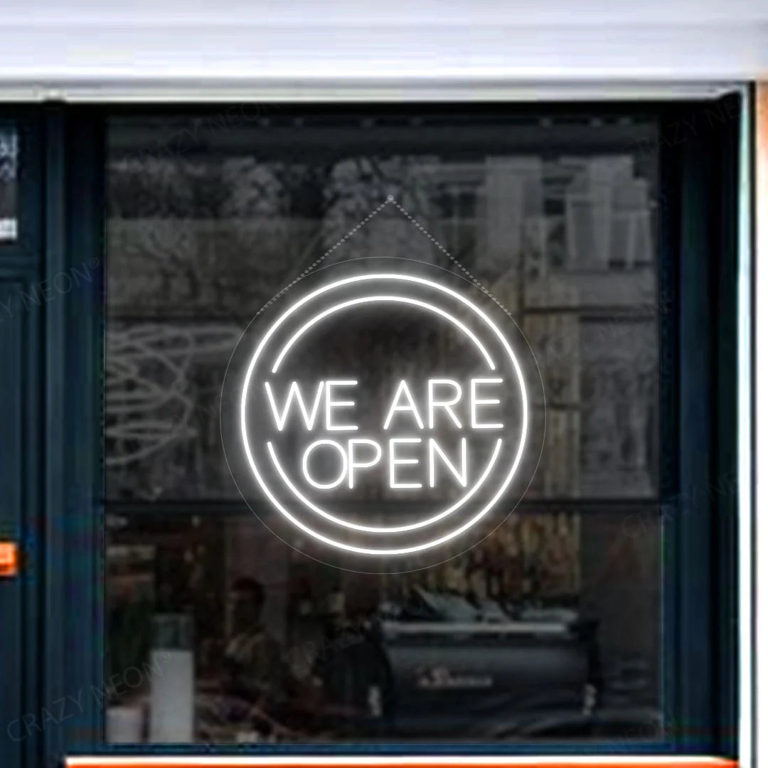 We Are Open Sign in Circle