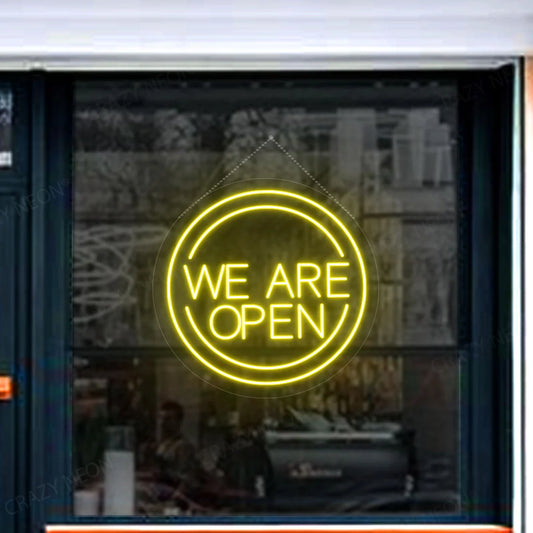 We Are Open Sign in Circle